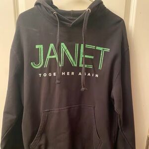 Black Hoodie with Green 'JANET' Print